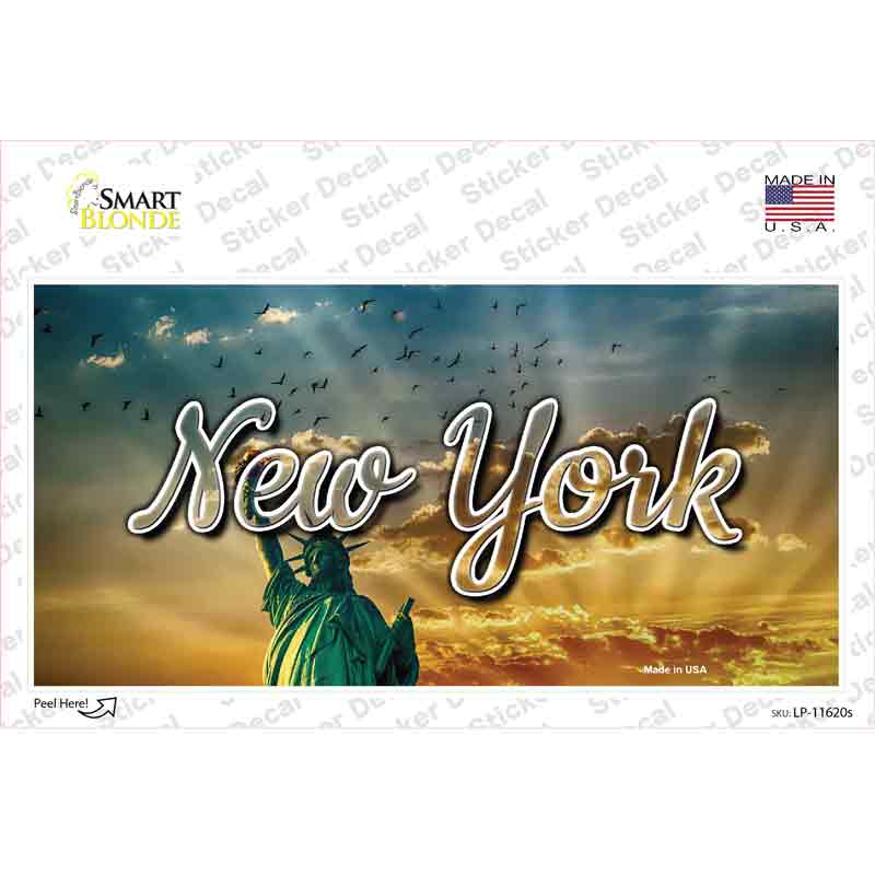 New York Lady Liberty Skyline State Novelty Sticker Decal
