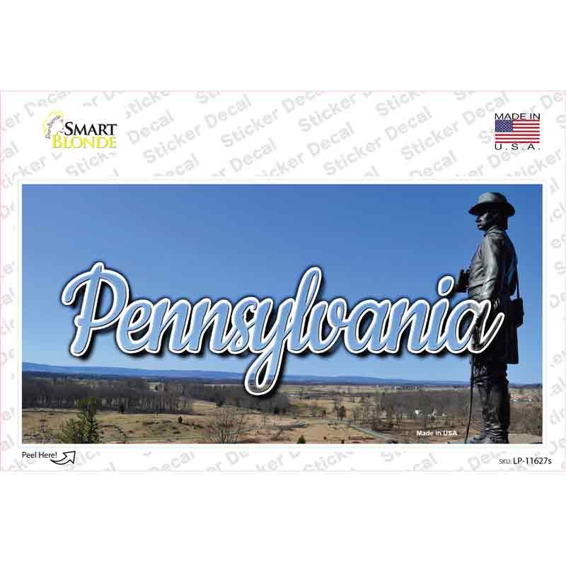 Pennsylvania Gettysburg Statue State Novelty Sticker Decal