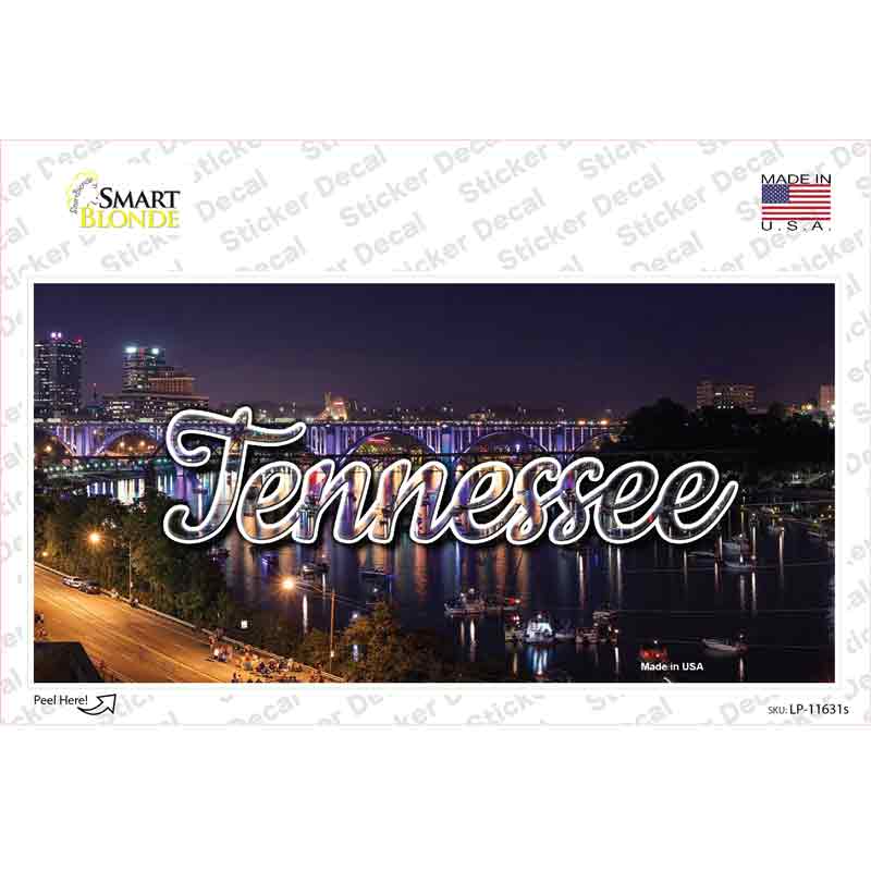 Tennessee Bridge Lights State Novelty Sticker Decal