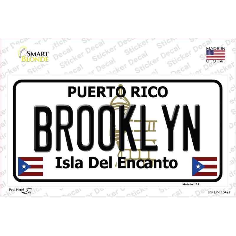 Brooklyn Puerto Rico Novelty Sticker Decal
