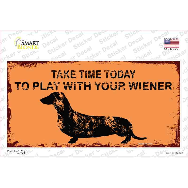 Play With Your Wiener Novelty Sticker Decal