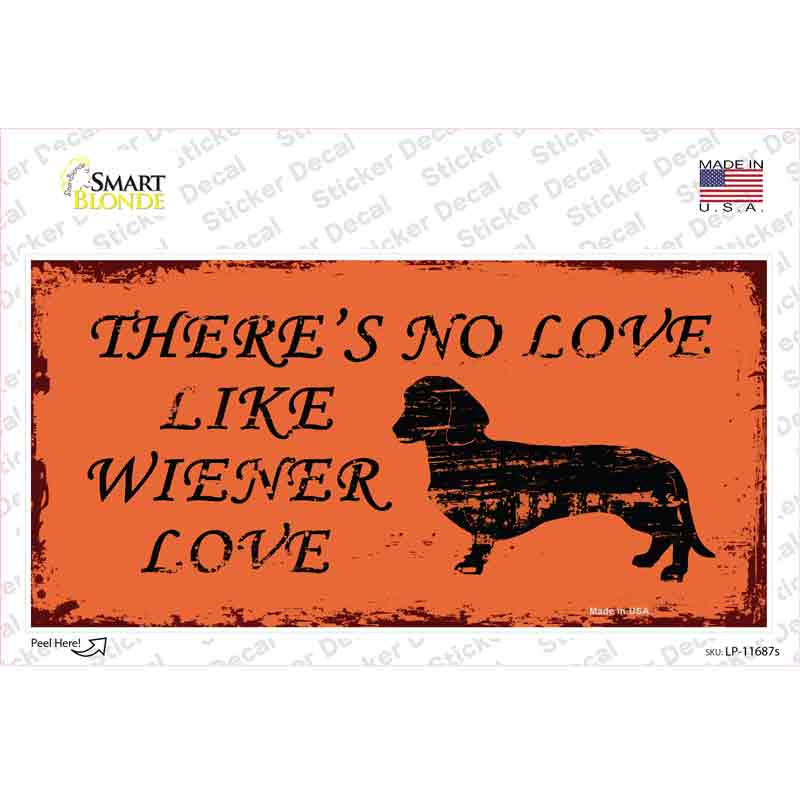 Wiener Love Novelty Sticker Decal