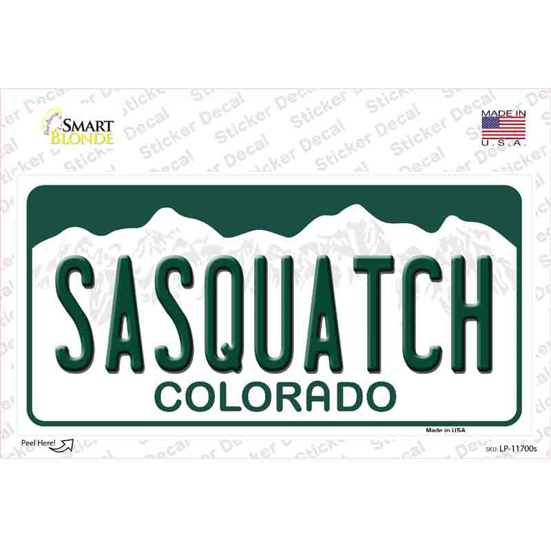 Sasquatch Colorado Novelty Sticker Decal