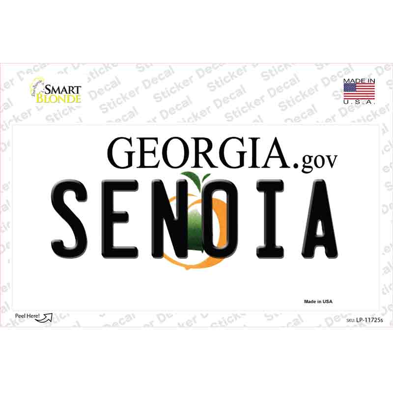 Senoia Georgia State Novelty Sticker Decal