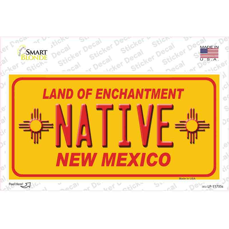 Native New Mexico Yellow State Novelty Sticker Decal