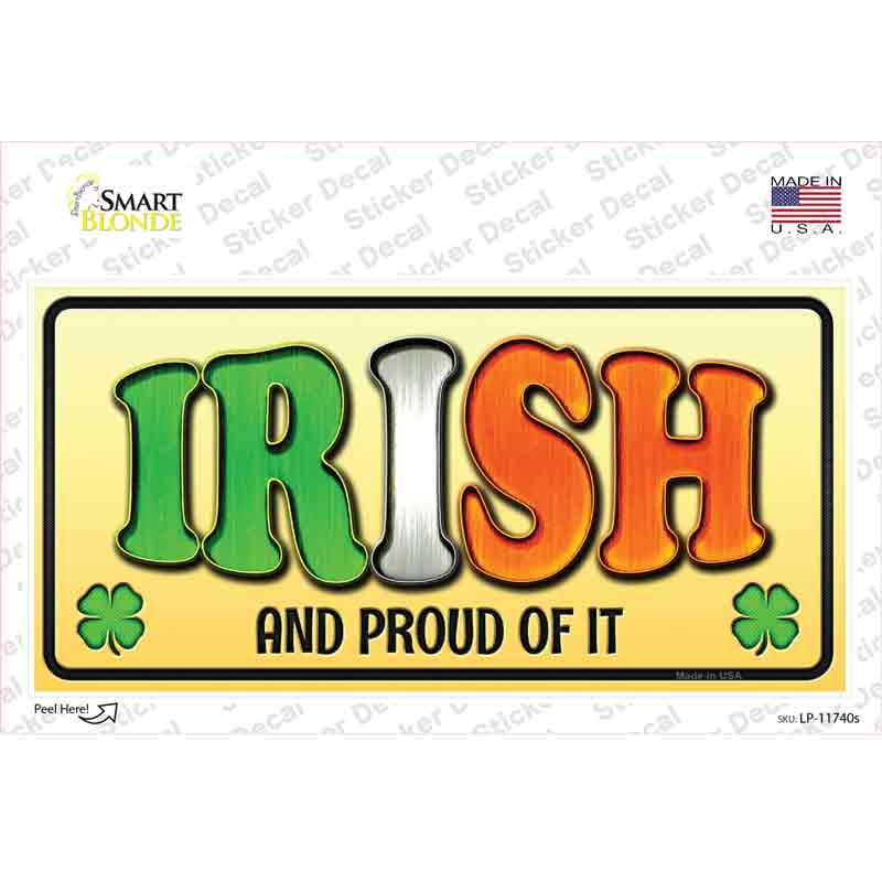Irish and Proud Novelty Sticker Decal
