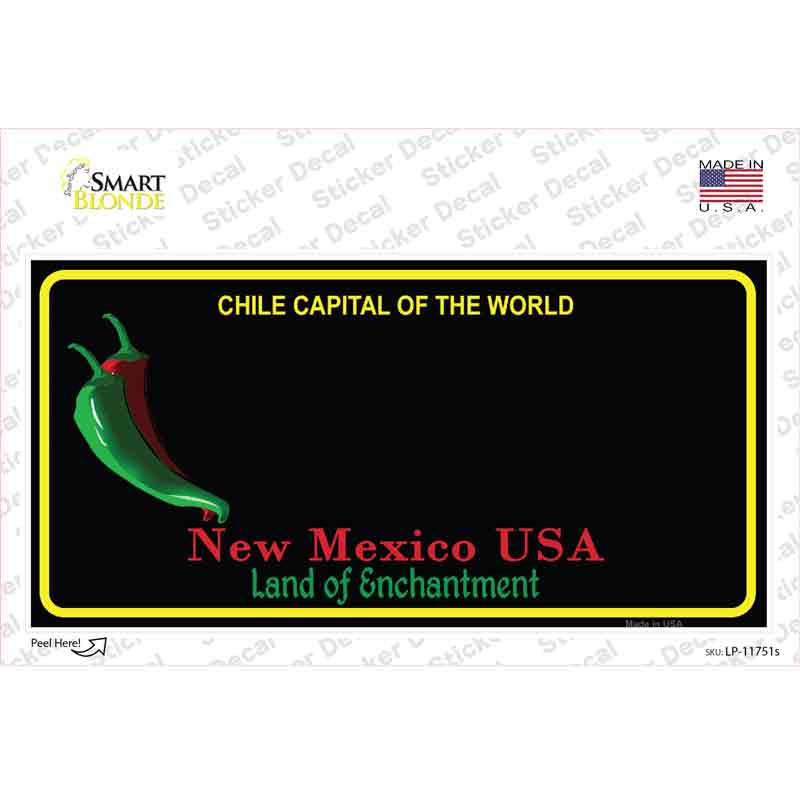 New Mexico Blank Black State Novelty Sticker Decal