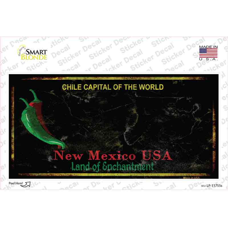New Mexico Black Blank Rusty State Novelty Sticker Decal