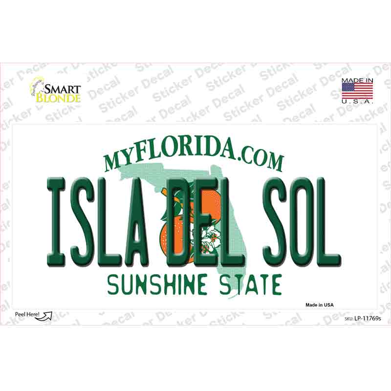 Isla Del Sol Florida Novelty Sticker Decal