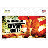 My Hero Wears Cowboy Boots Novelty Sticker Decal