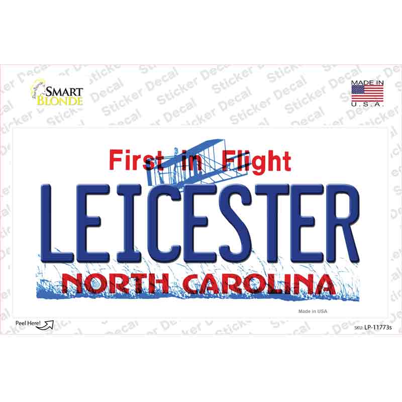 Leicester North Carolina State Novelty Sticker Decal