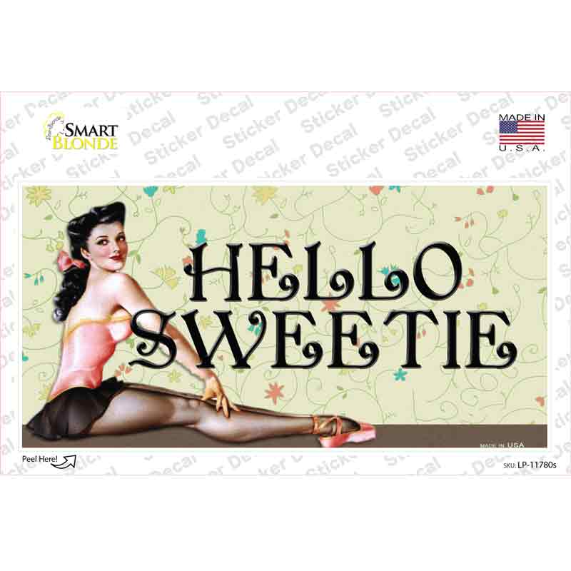 Hello Sweetie Vine Pinup Novelty Sticker Decal