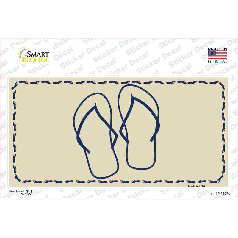 Flip Flops Novelty Sticker Decal