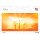 Crosses in the Sun Orange Novelty Sticker Decal
