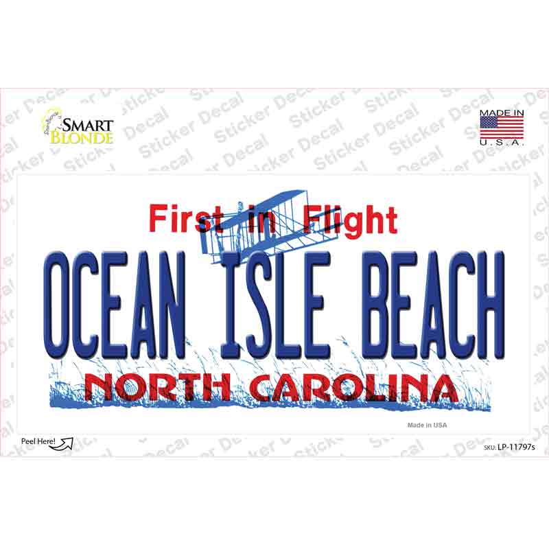 Ocean Isle Beach North Carolina Novelty Sticker Decal