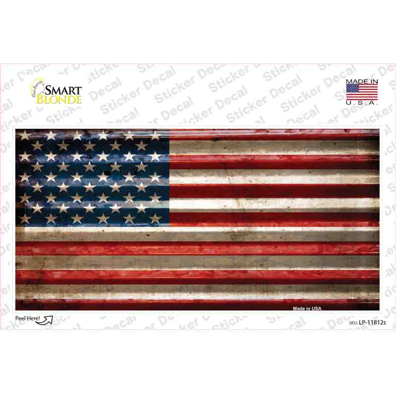 American Flag Corrugated Effect Novelty Sticker Decal