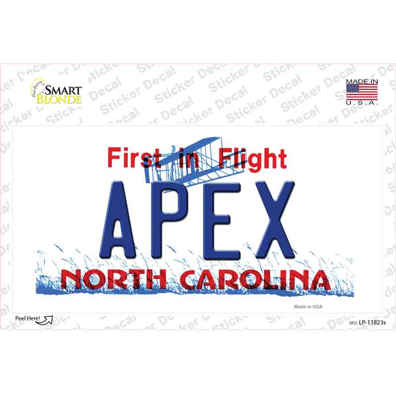 Apex North Carolina Novelty Sticker Decal