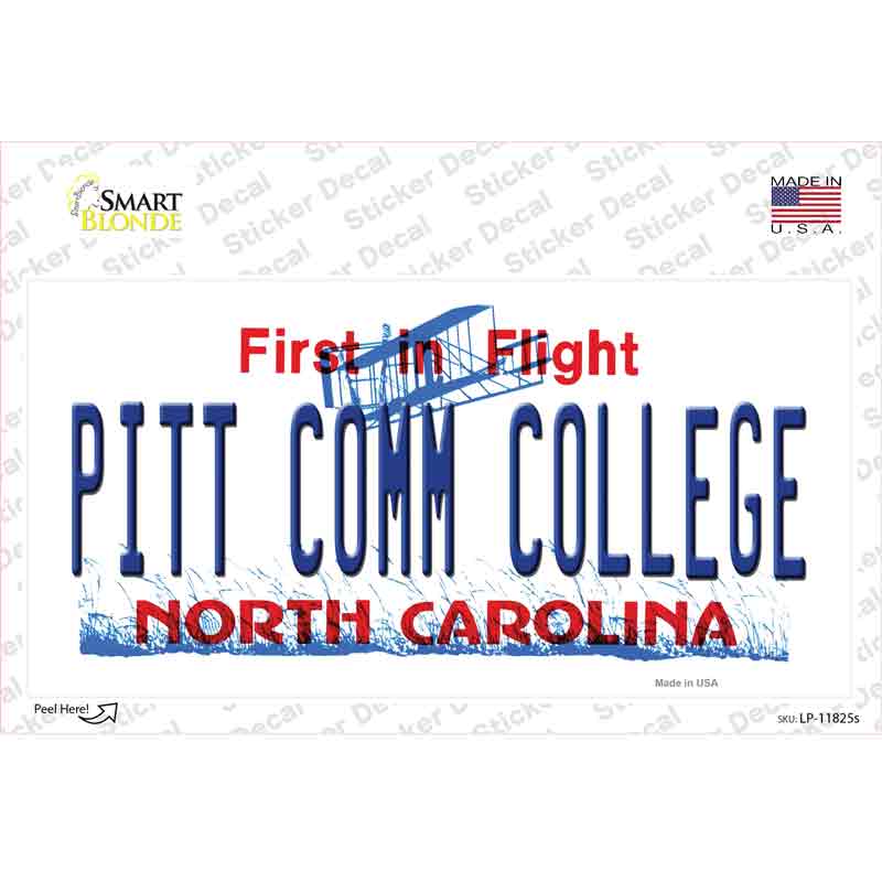 Pitt Comm College North Carolina Novelty Sticker Decal