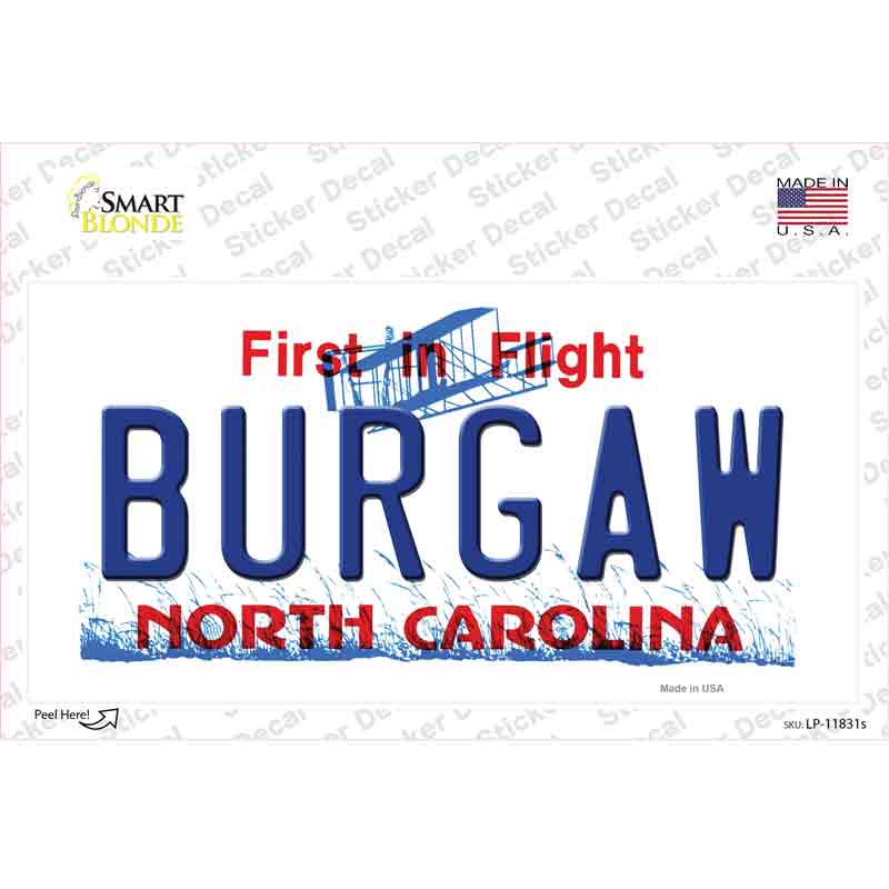 Burgaw North Carolina Novelty Sticker Decal