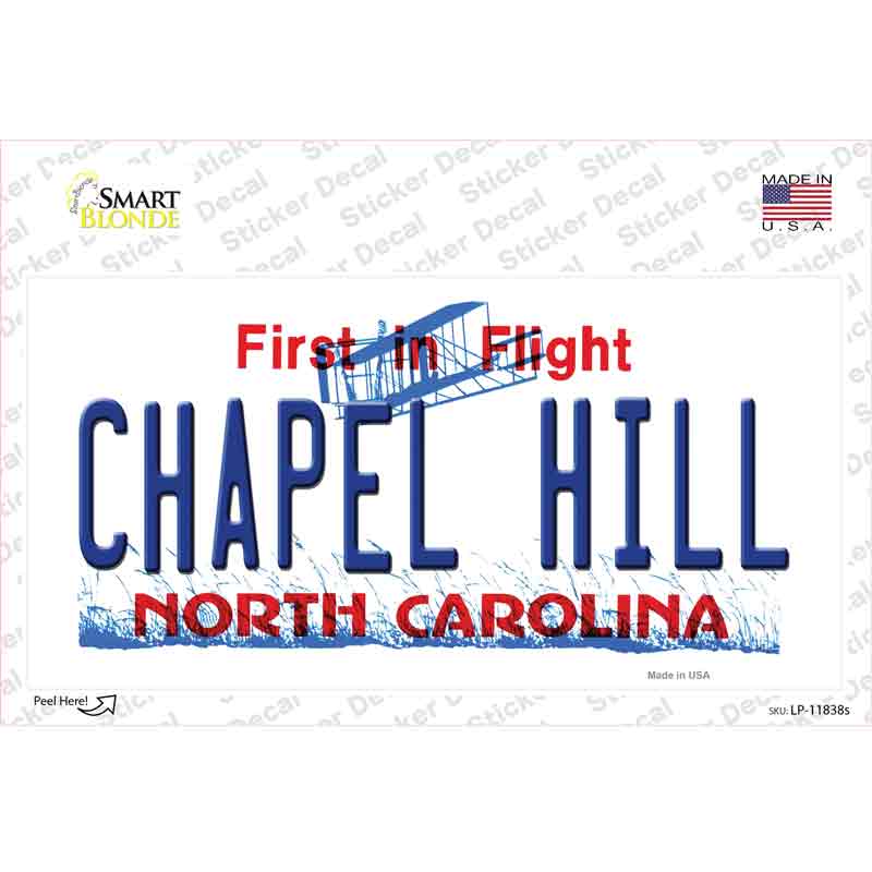 Chapel Hill North Carolina Novelty Sticker Decal