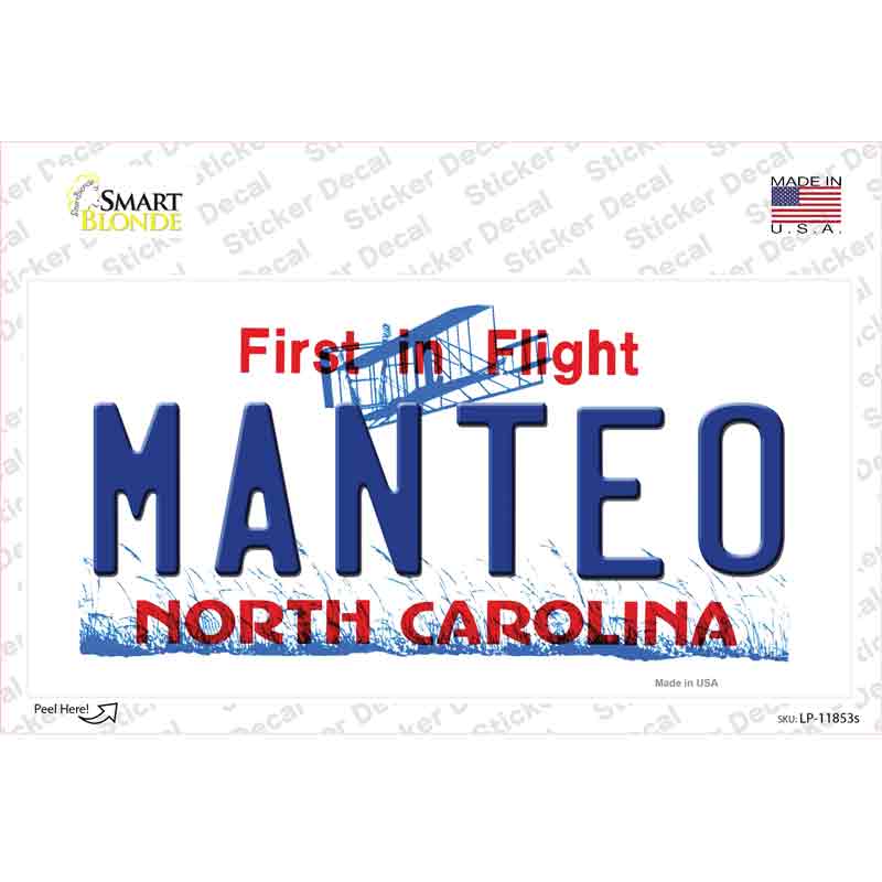 Manteo North Carolina Novelty Sticker Decal