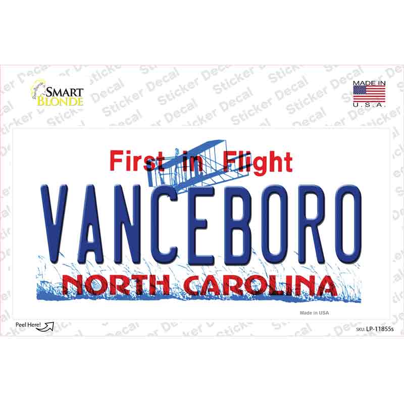 Vanceboro North Carolina Novelty Sticker Decal