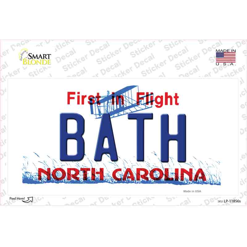 Bath North Carolina Novelty Sticker Decal
