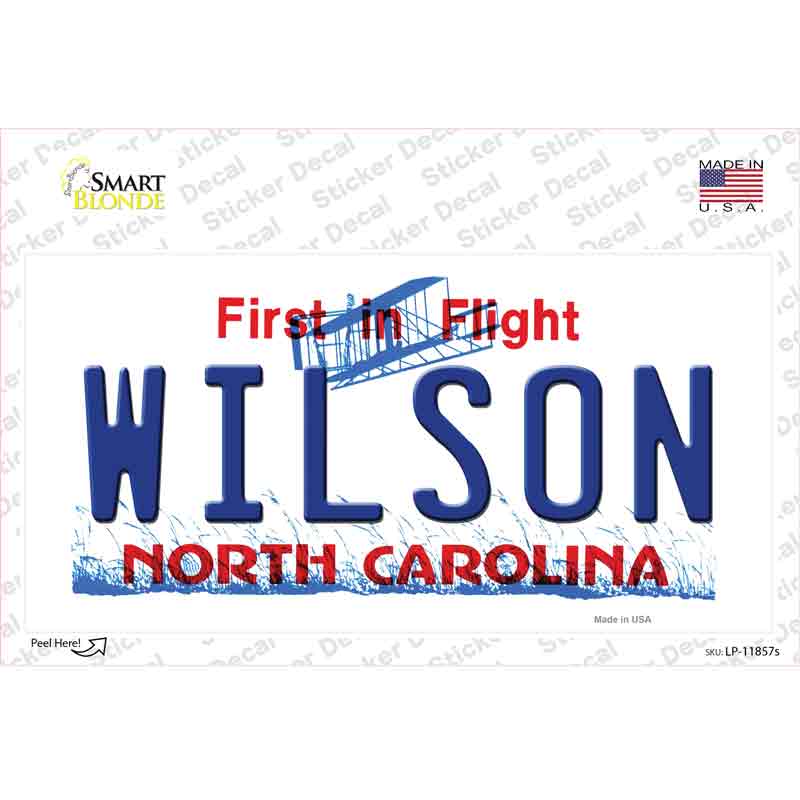 Wilson North Carolina Novelty Sticker Decal