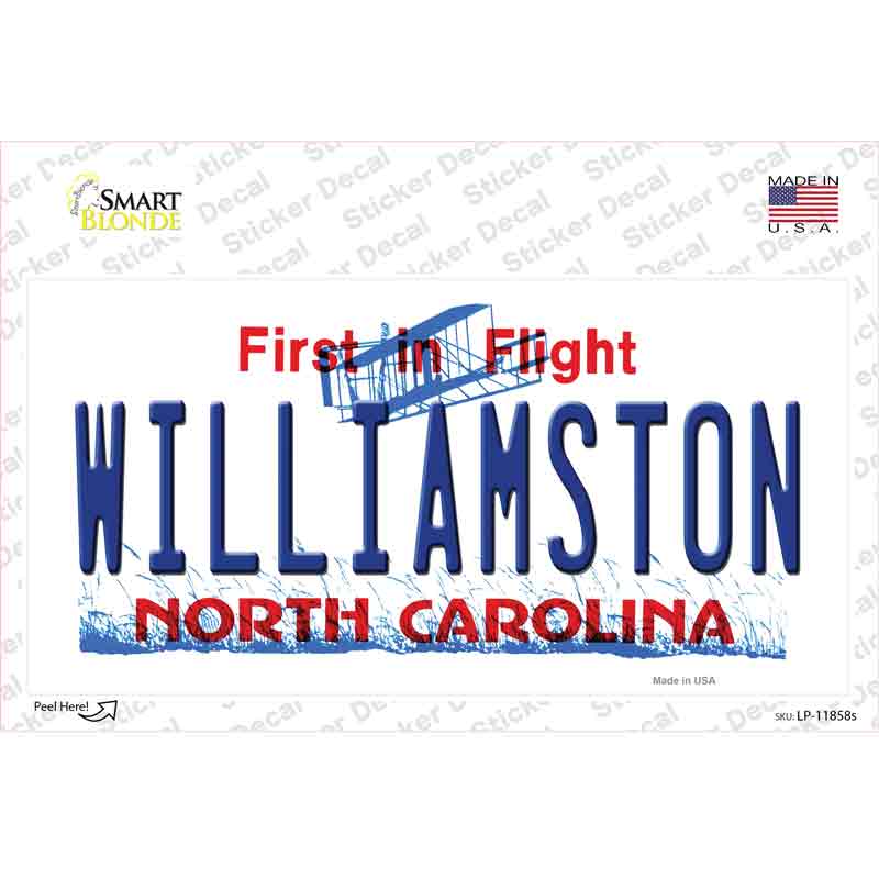 Williamston North Carolina Novelty Sticker Decal