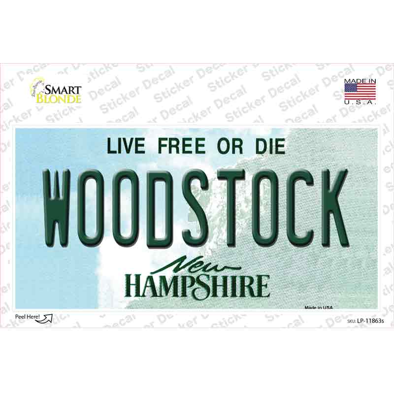 Woodstock New Hampshire Novelty Sticker Decal