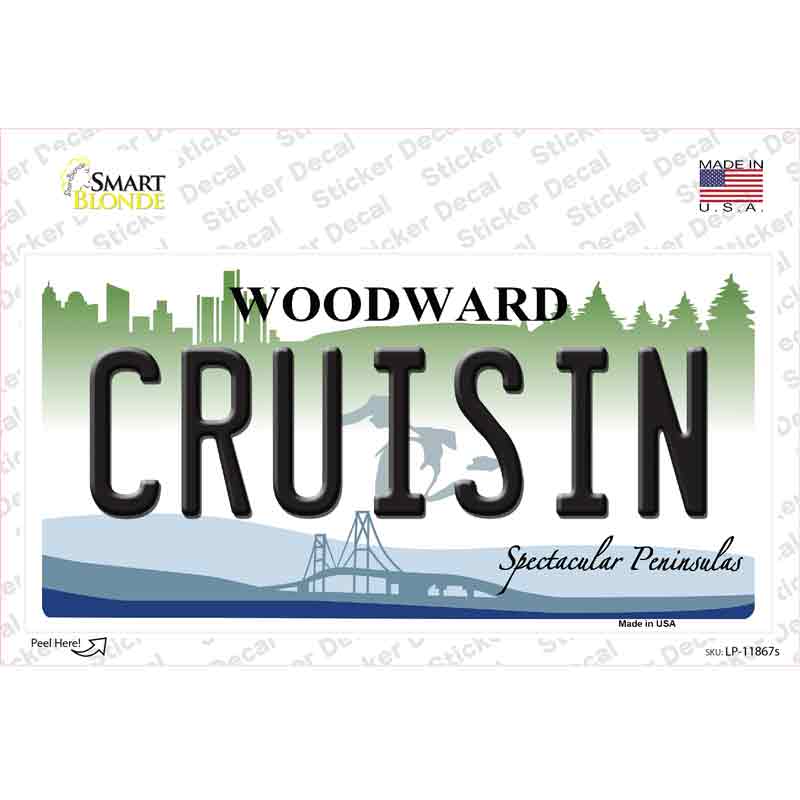 Cruisin Woodward Michigan Novelty Sticker Decal