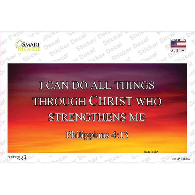 Philippians 4 13 Novelty Sticker Decal