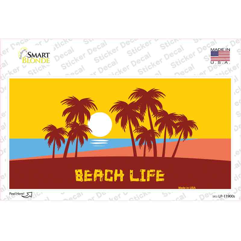 Beach Life Novelty Sticker Decal