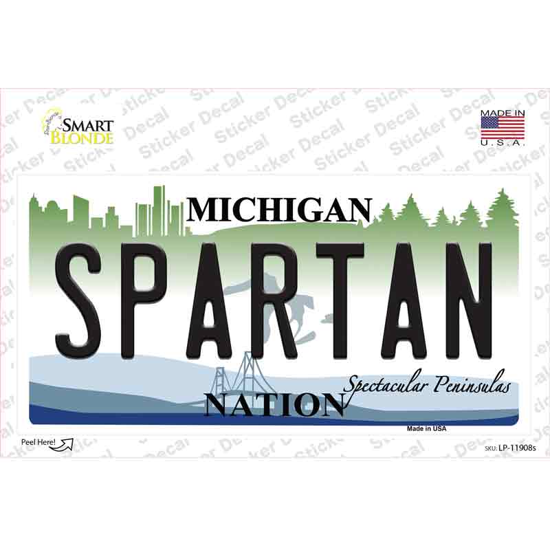 Michigan Spartan Novelty Sticker Decal
