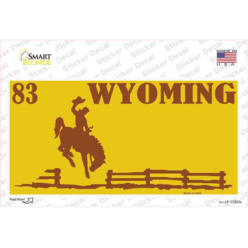 Wyoming Yellow Novelty Sticker Decal