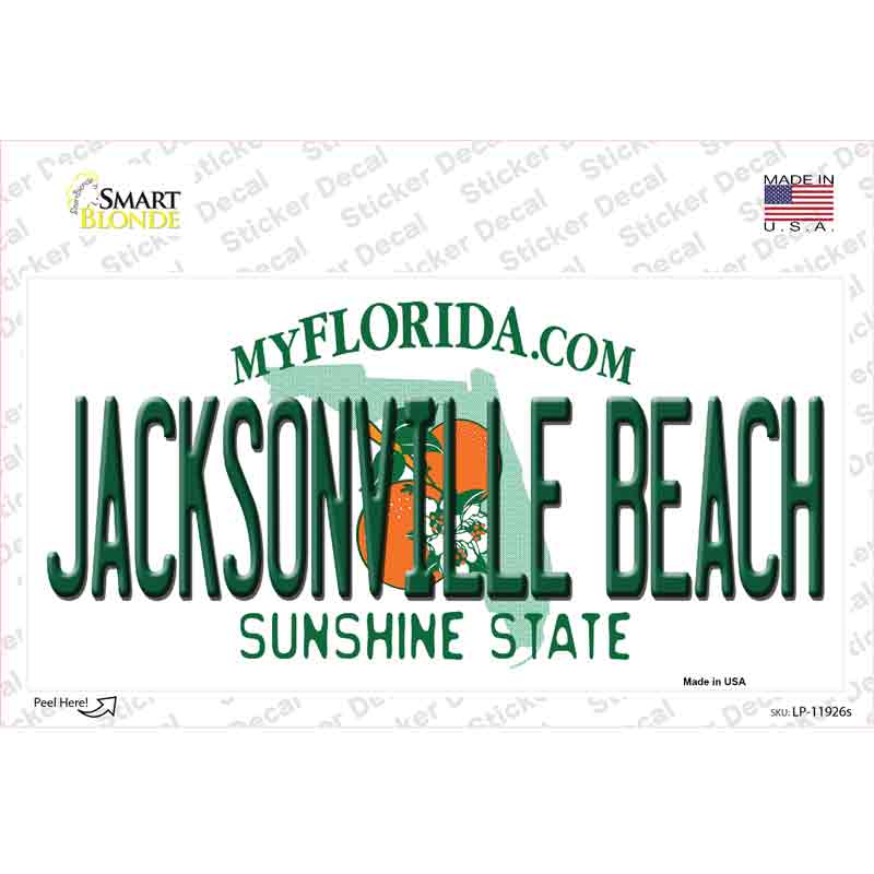 Florida Jacksonville Beach Novelty Sticker Decal