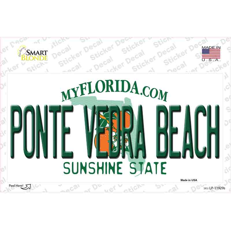 Florida Ponte Vedra Beach Novelty Sticker Decal
