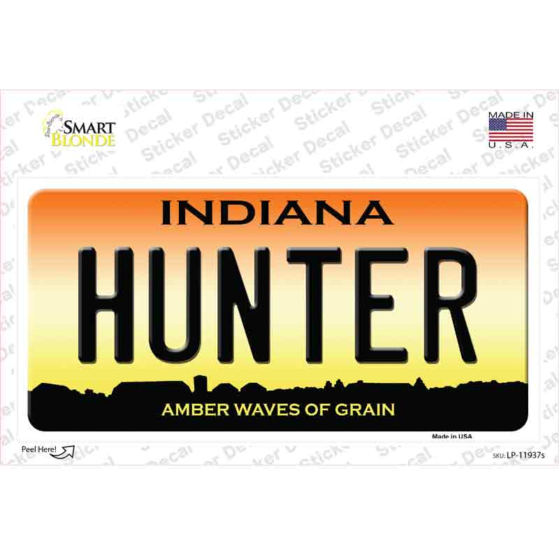 Hunter Indiana Novelty Sticker Decal