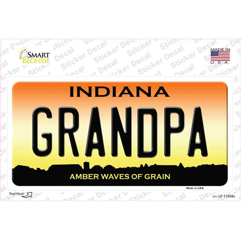 Indiana Grandpa Novelty Sticker Decal