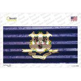 Connecticut Corrugated Flag Novelty Sticker Decal