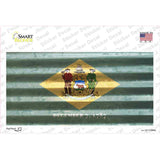 Delaware Corrugated Flag Novelty Sticker Decal