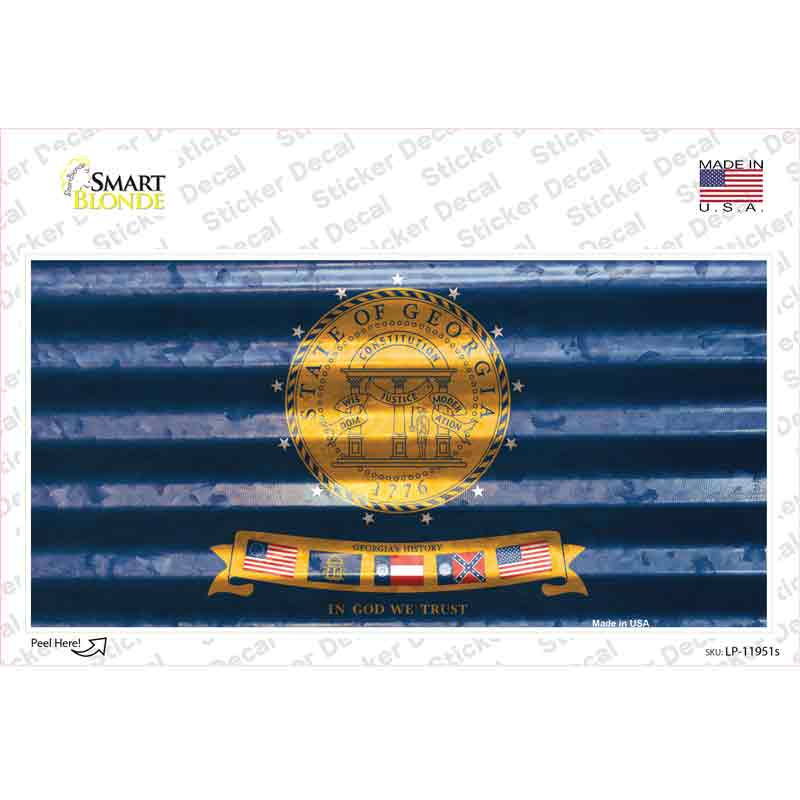 Georgia Corrugated Flag Novelty Sticker Decal
