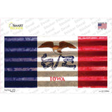 Iowa Corrugated Flag Novelty Sticker Decal