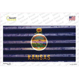 Kansas Corrugated Flag Novelty Sticker Decal