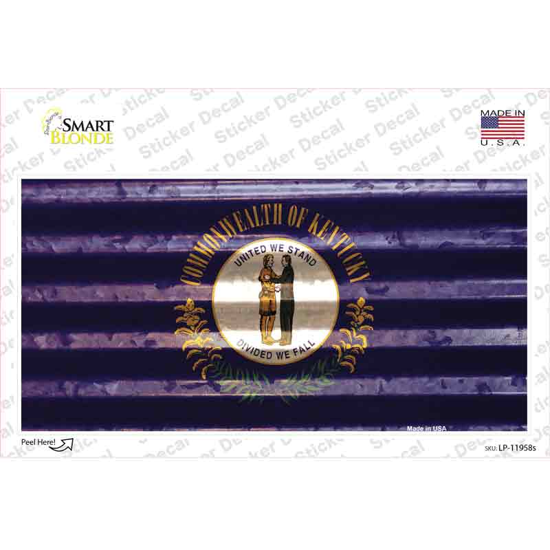Kentucky Corrugated Flag Novelty Sticker Decal