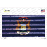 Michigan Corrugated Flag Novelty Sticker Decal