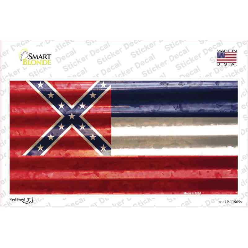 Mississippi Corrugated Flag Novelty Sticker Decal