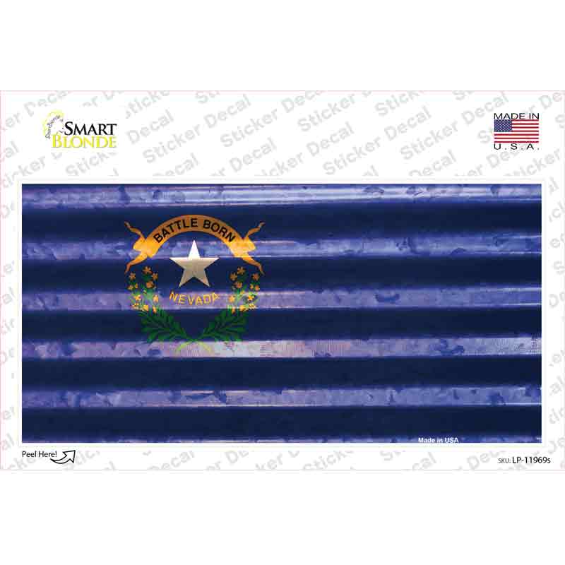 Nevada Corrugated Flag Novelty Sticker Decal