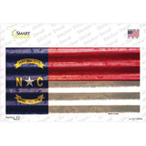 North Carolina Corrugated Flag Novelty Sticker Decal