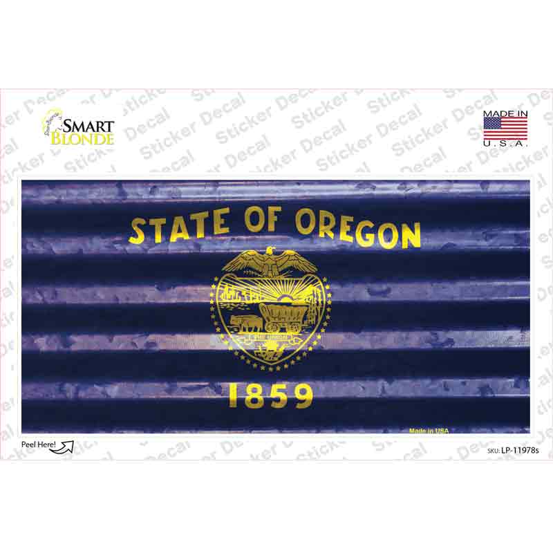 Oregon Corrugated Flag Novelty Sticker Decal